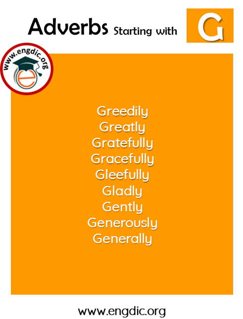 list of adverbs with G
