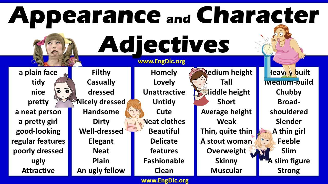 appearance adjectives list