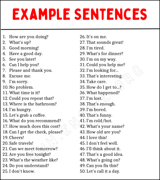 150+ Common English Sentences Used In Daily Life - Engdic