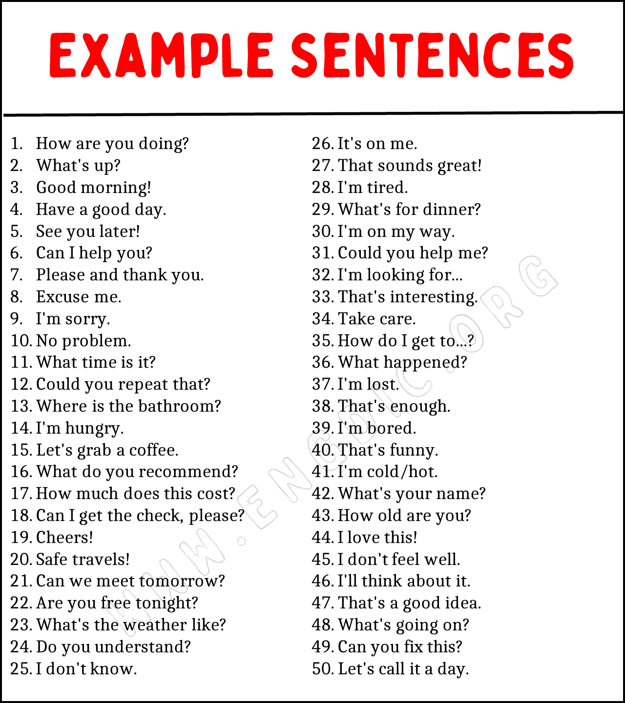 Example Sentences