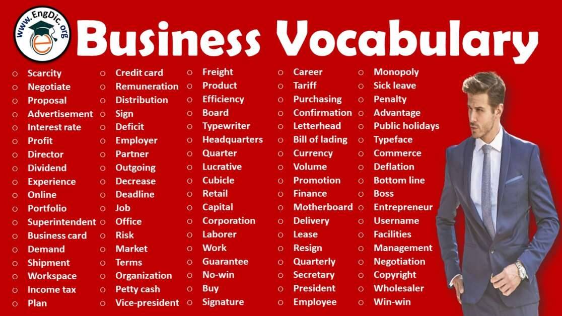 business english presentation vocabulary