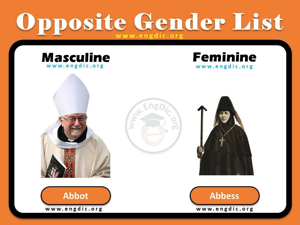 list of opposite genders