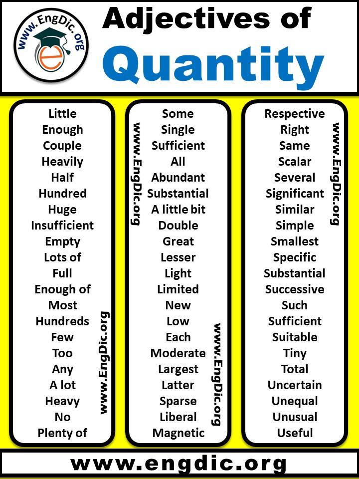 list of adjectives of quantity pdf