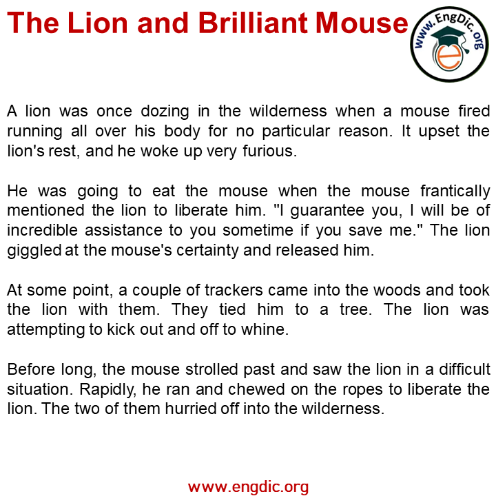 lion and brilliant mouse