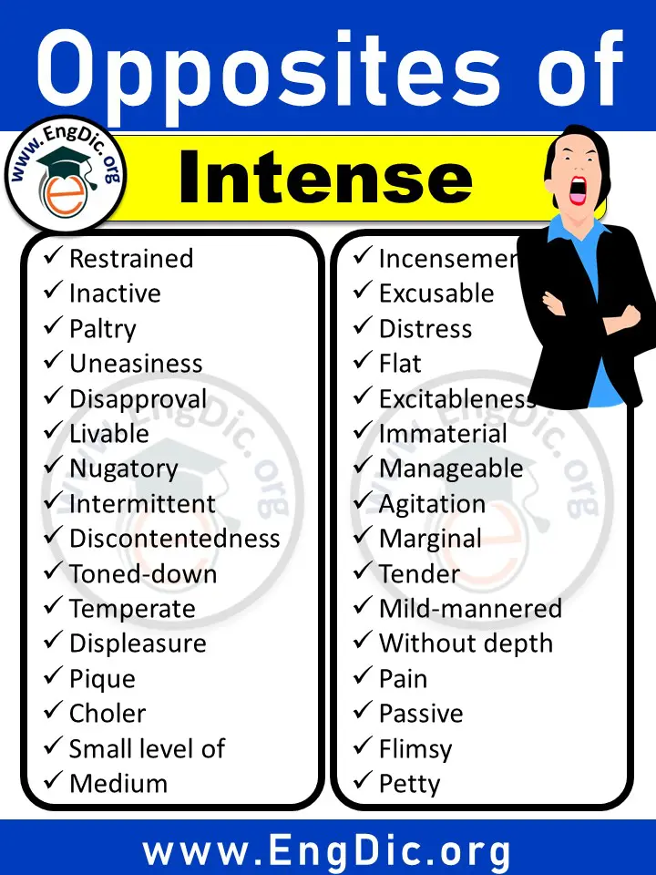 opposite of intense in english