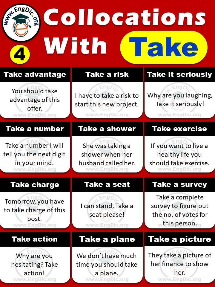 all collocations with take