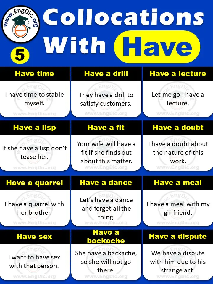 Examples of Collocations with Have list