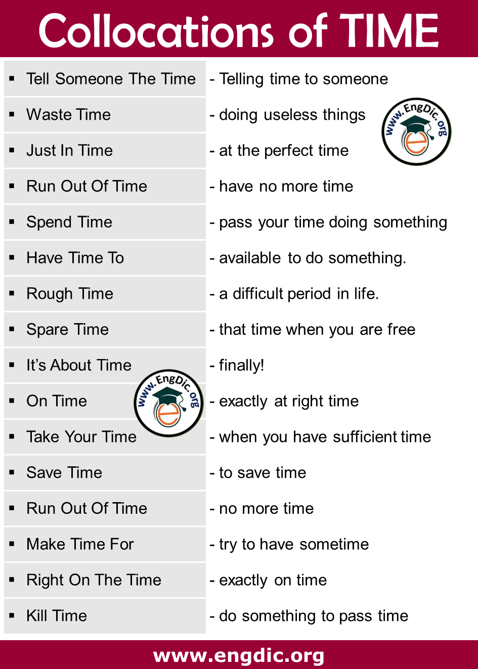 collocations of time with meaning