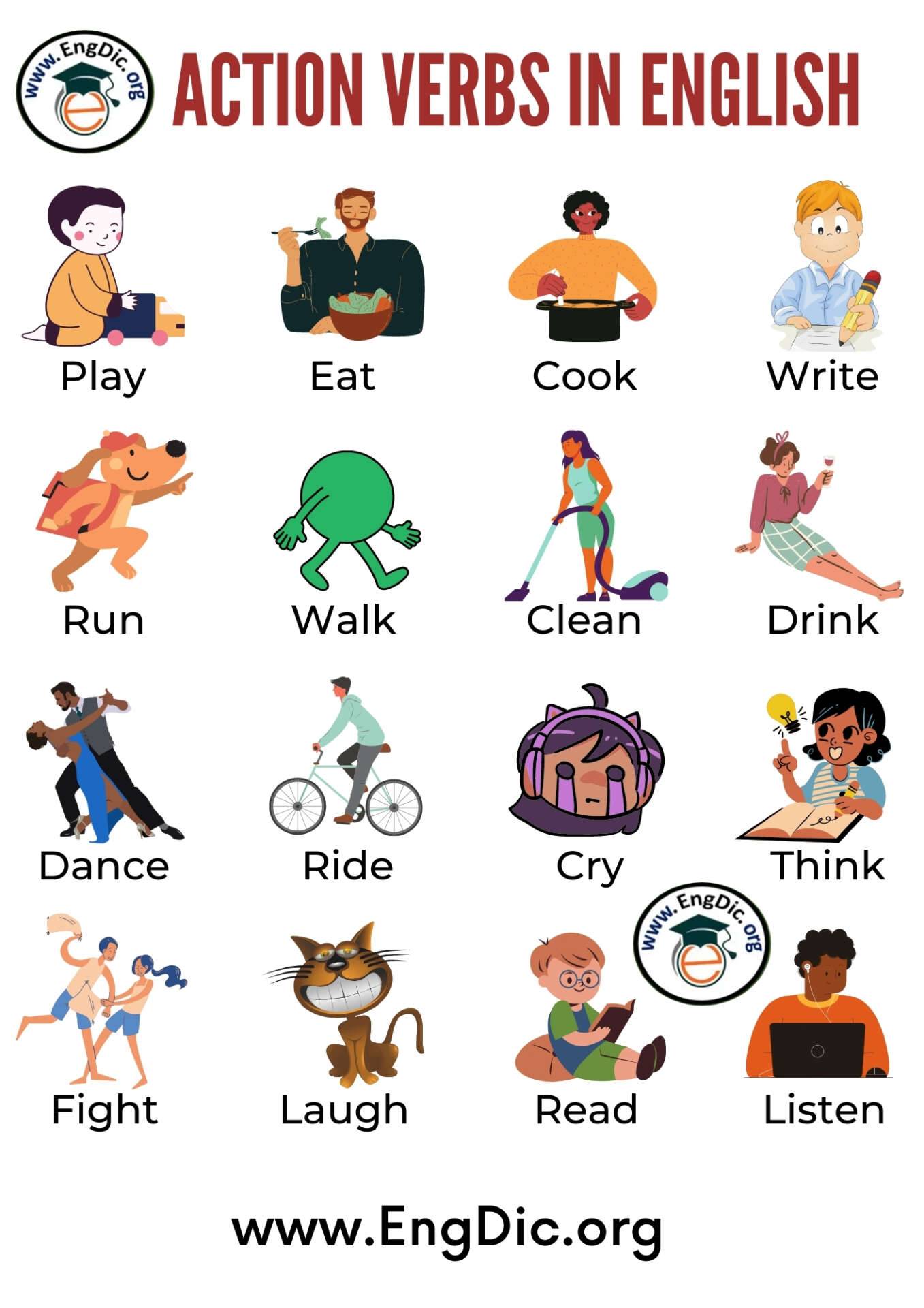 Common Action Words Examples