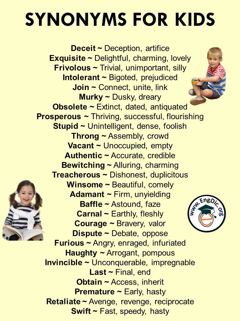 List Of Synonyms For Kids PDF 1000 Synonyms List EngDic