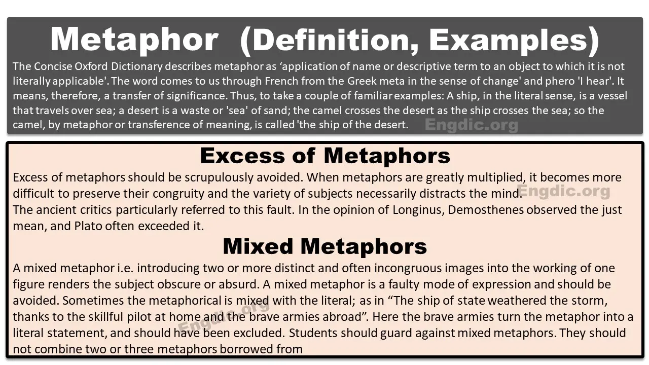 Metaphor in English literature with examples PDF