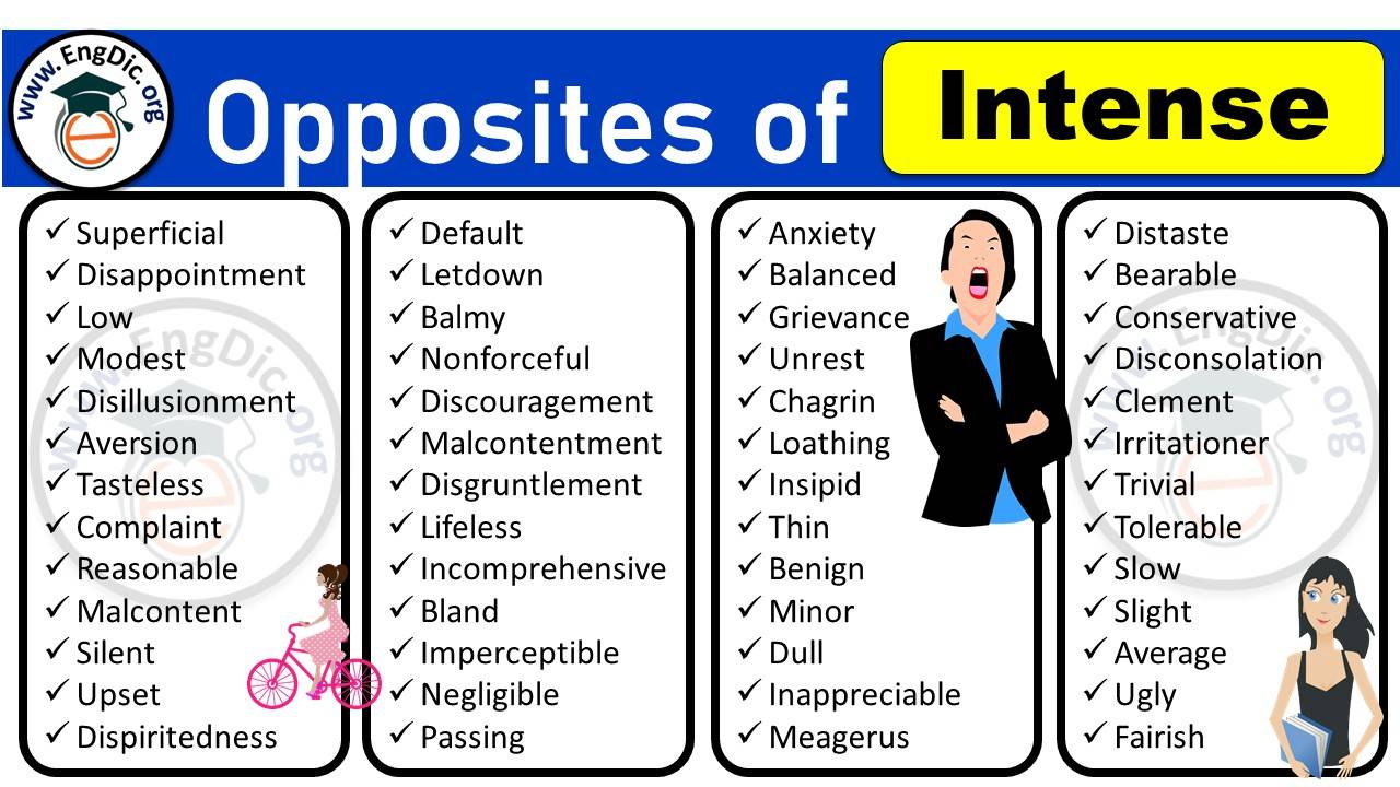 300+ Opposite of Intense, Antonyms of Intense (Example Sentences)