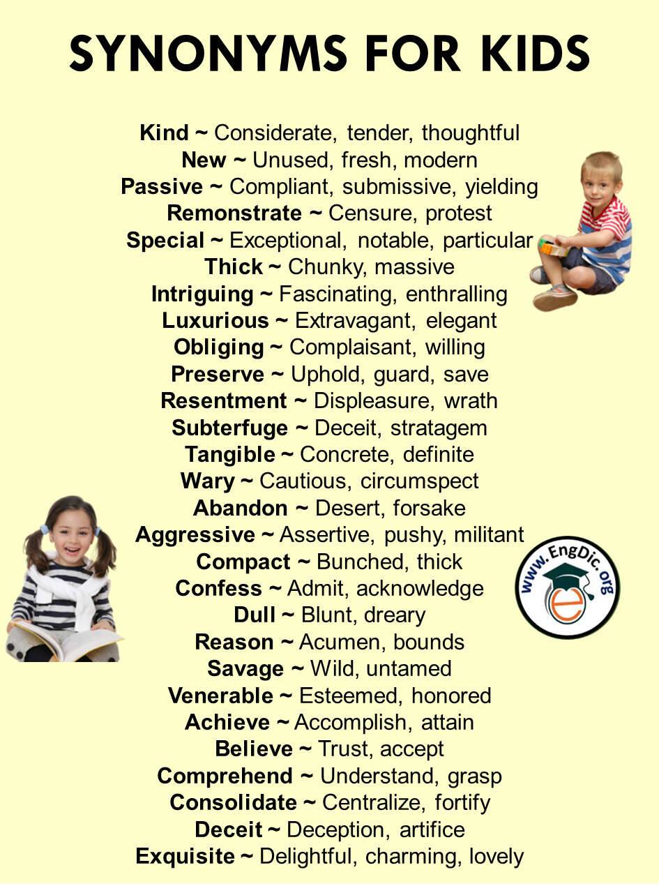 synonyms for kids