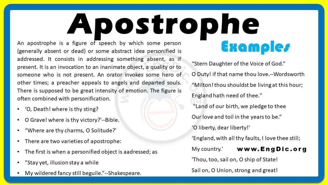 Apostrophe Literary Example Archives EngDic