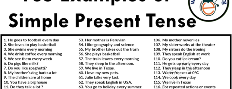 135 Examples of Simple Present Tense Sentences