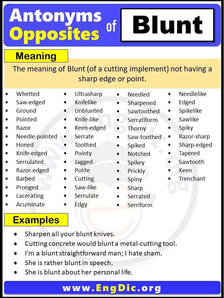 Antonyms Of Blunt Pdf Archives EngDic