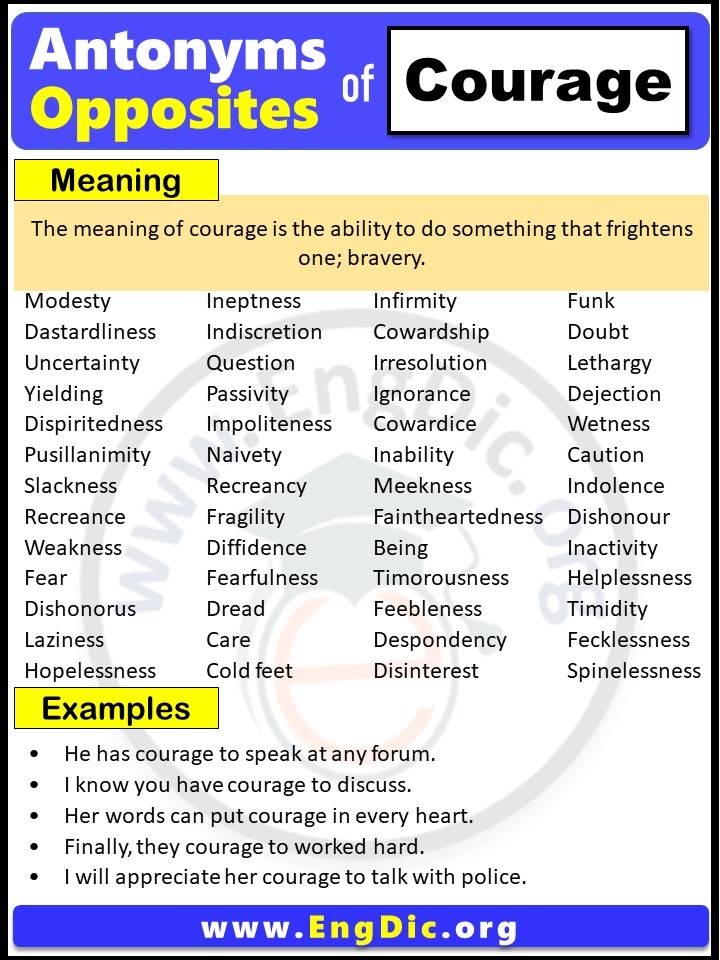 11+ Antonyms of Courage, Meaning and Examples - Leverage Edu