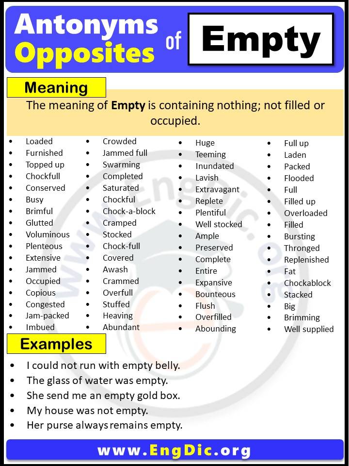 Antonyms Of The Empty Pdf Archives - EngDic