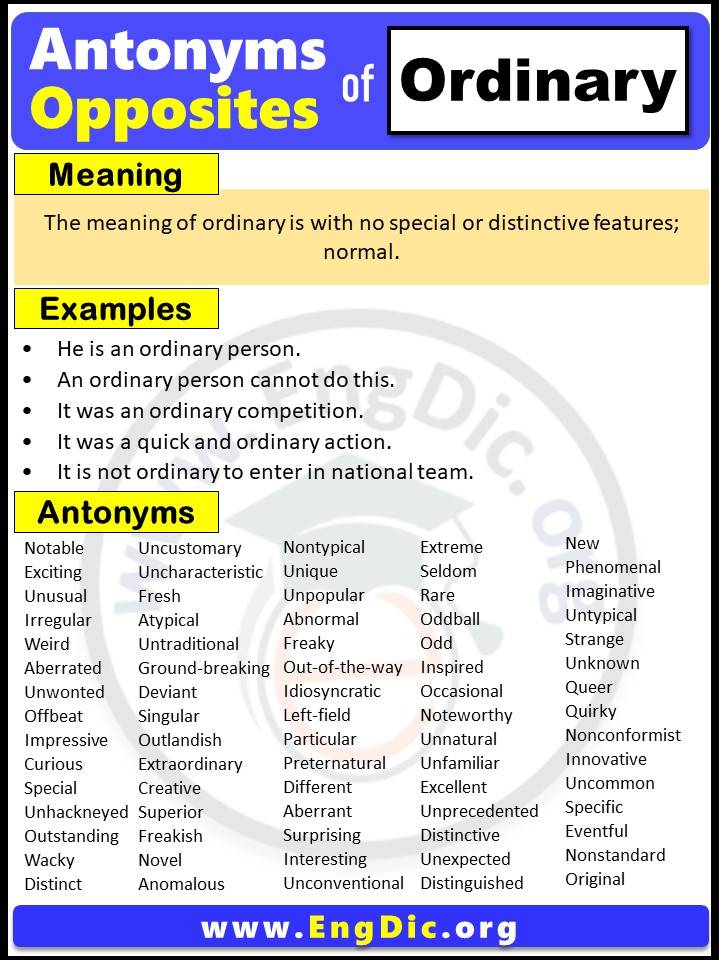 The Opposite Of Ordinary EngDic