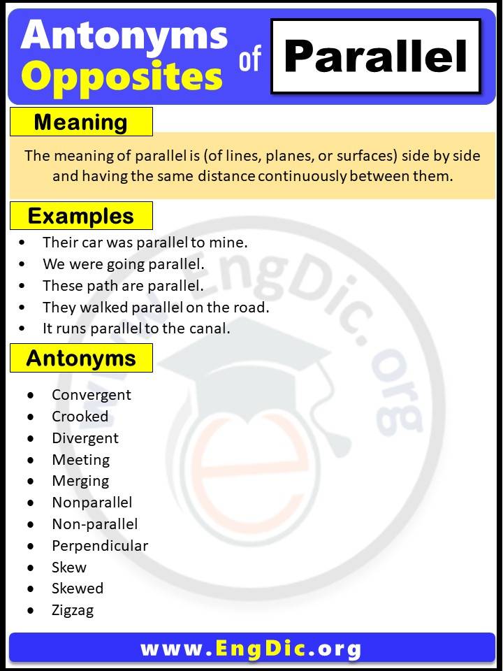 Opposite of Parallel, Antonyms of parallel (Example Sentences)