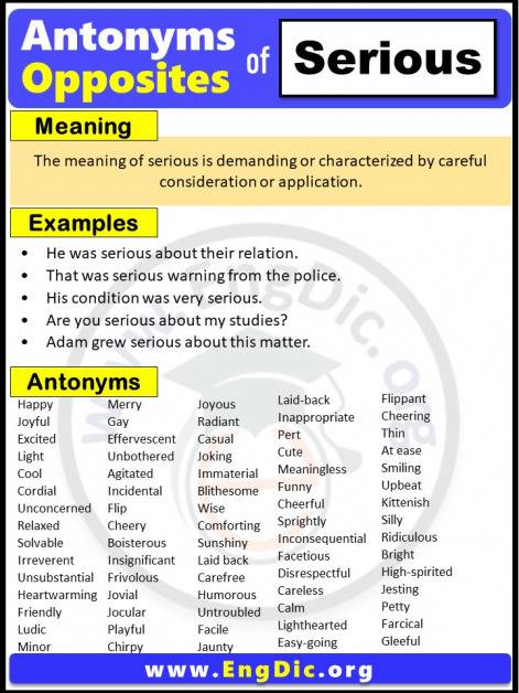 Opposite Of Serious In English Archives EngDic
