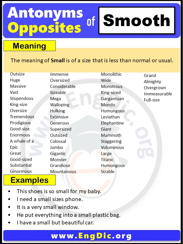 Opposite of Small, Antonyms of Small (Example Sentences)