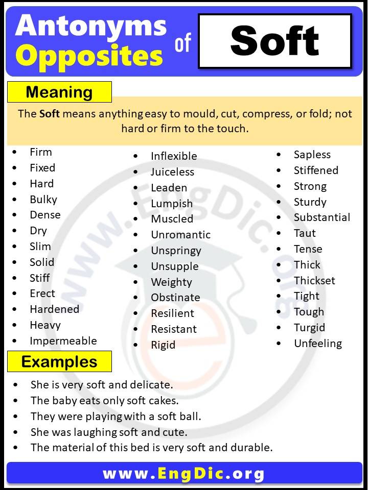 Opposite of Soft, Antonyms of Soft (Example Sentences)