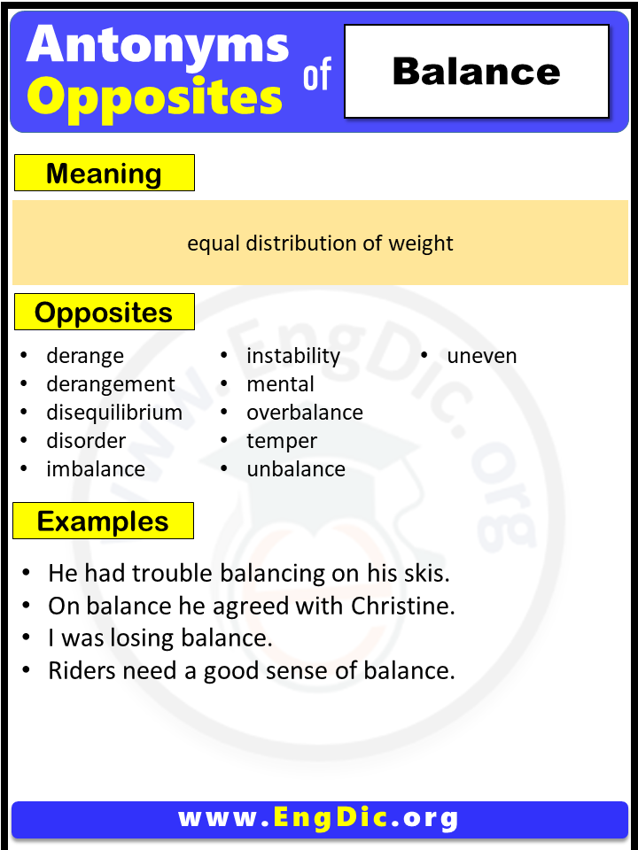 Opposite Of Balance, Antonyms of Balance (Example Sentences)