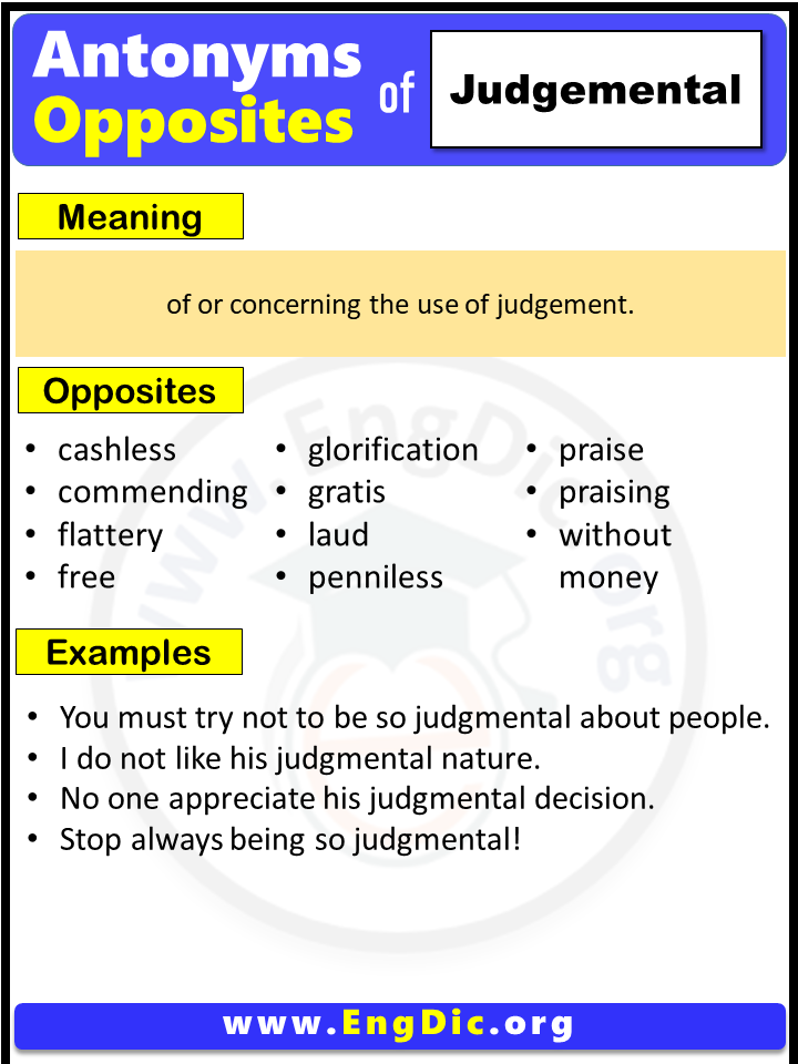 Antonyms Of The Judgemental Pdf Archives EngDic