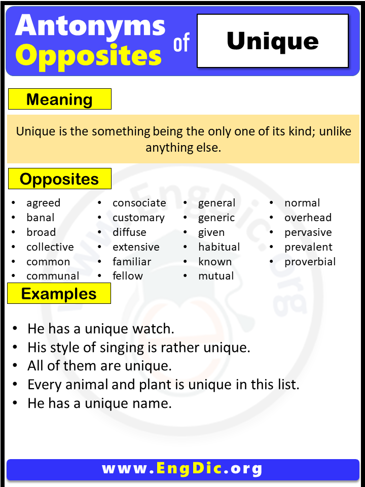 Opposite of Unique, Antonyms of Unique (Example Sentences)
