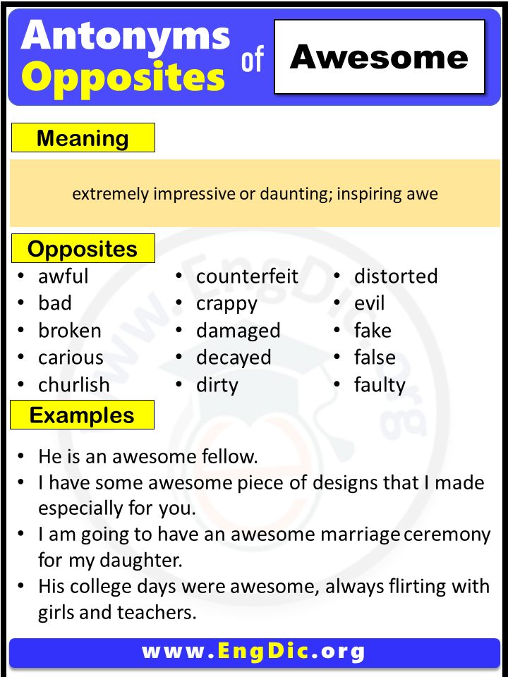 Opposite Of Awesome, Antonyms of Awesome (Example Sentences)