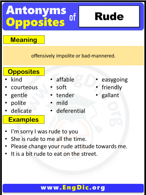 Opposite Of Rude In English EngDic