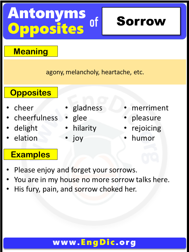 Opposite Of Sorrow, Antonyms of Sorrow (Example Sentences)