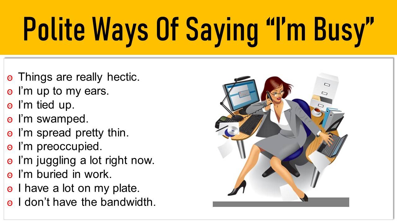 10 Polite Way of Saying “I’m Busy” in English