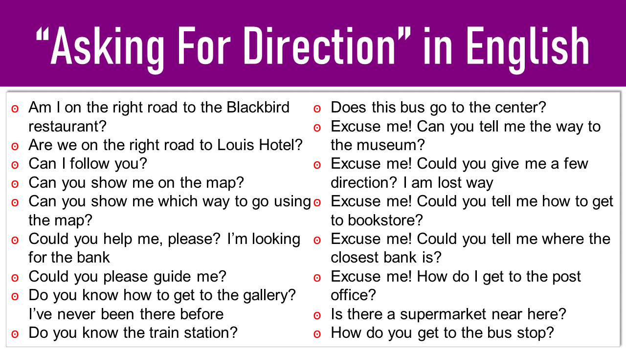How to Ask for Directions in English -50 Ways to Ask