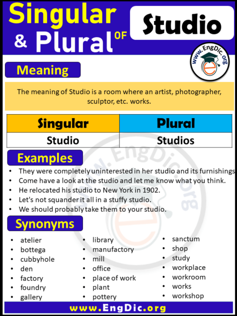 Singular And Plural Of Studios Archives - Engdic