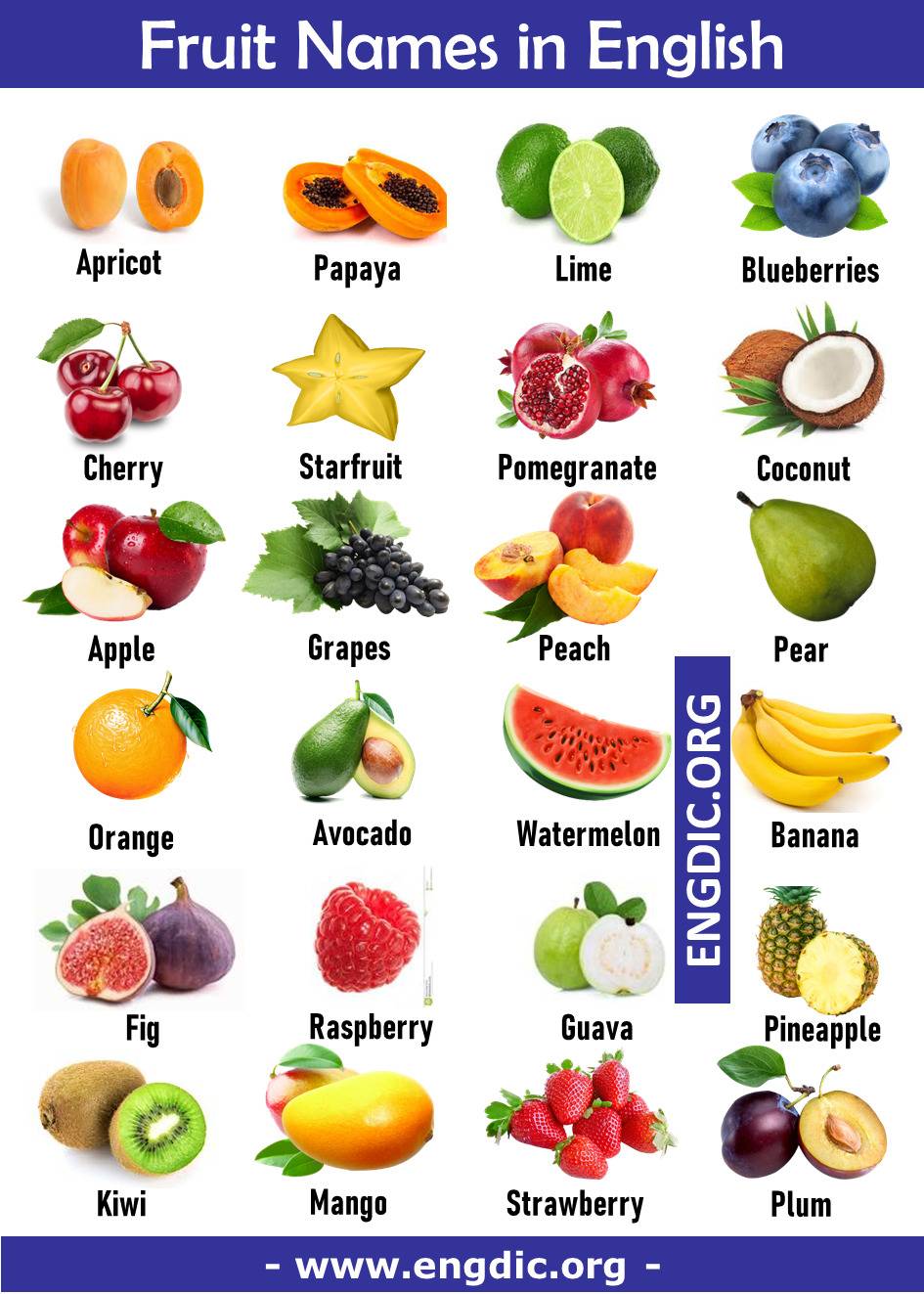 fruit names in english with pictures