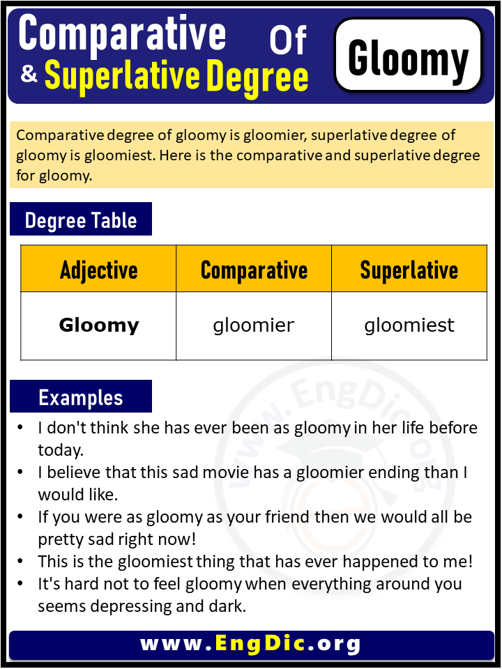 Comparative Form Of Gloomy