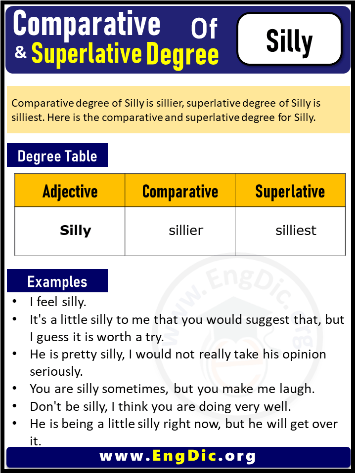 3 Degrees of Silly, Comparative Degree of Silly, Superlative Degree of Silly