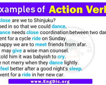10 Examples of Action Verbs in Sentences