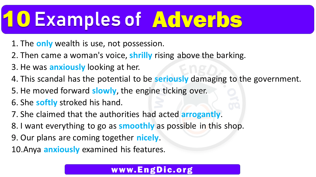 10 Examples of Adverbs in Sentences