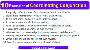 10 Examples of Coordinating Conjunctions in Sentences