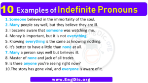 10 Examples of Indefinite Pronouns in Sentences