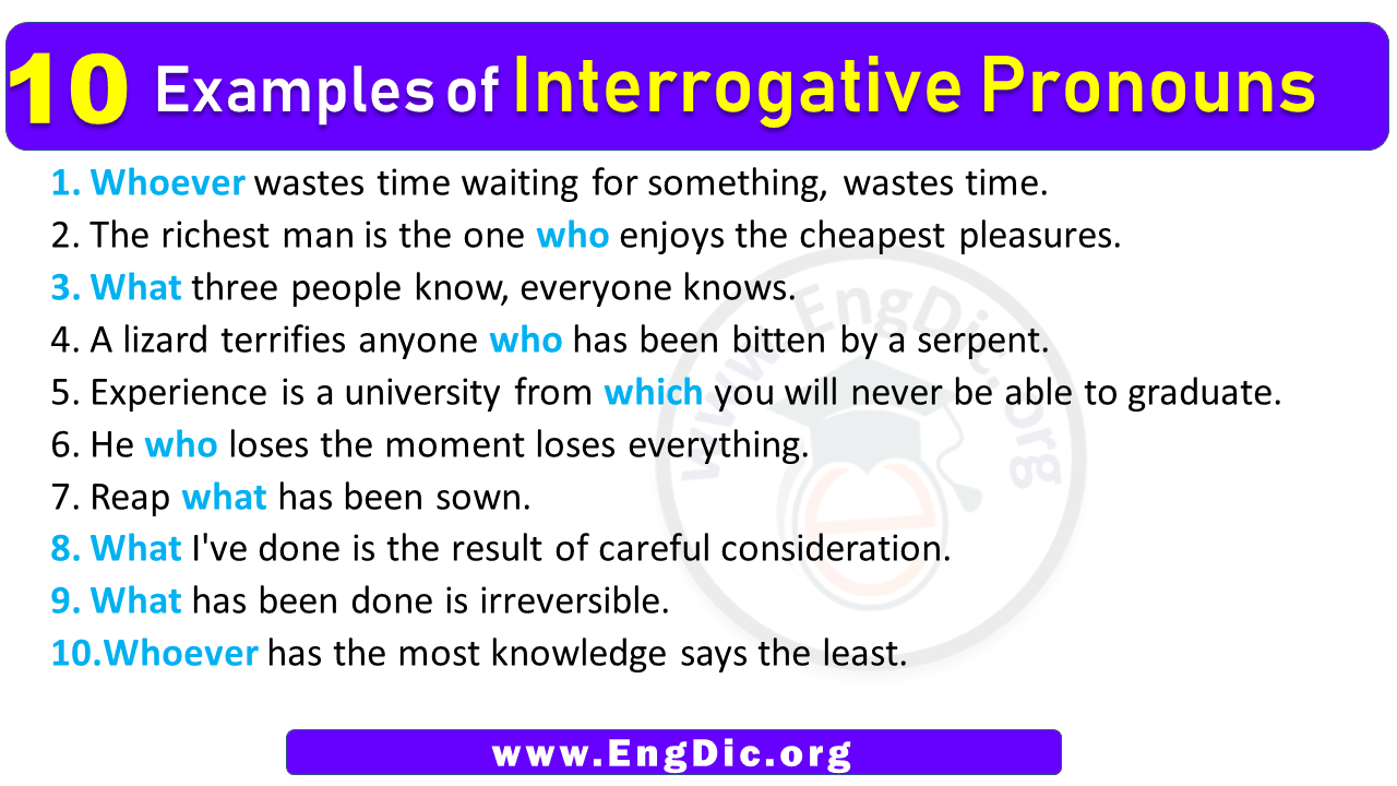 10 Examples of Interrogative Pronouns in Sentences