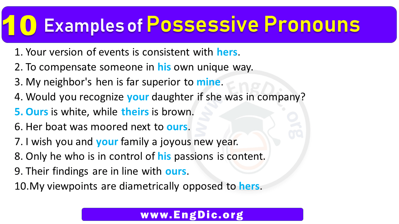 10 Examples of Possessive Pronouns in Sentences