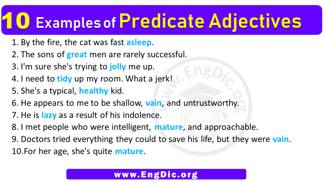 10 Examples of Predicate Adjectives - EngDic