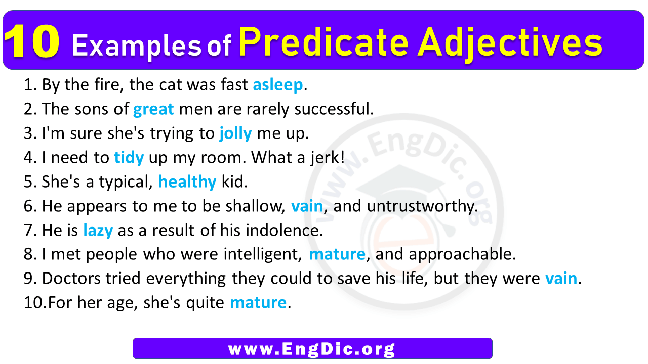 10 Examples of Predicate Adjectives