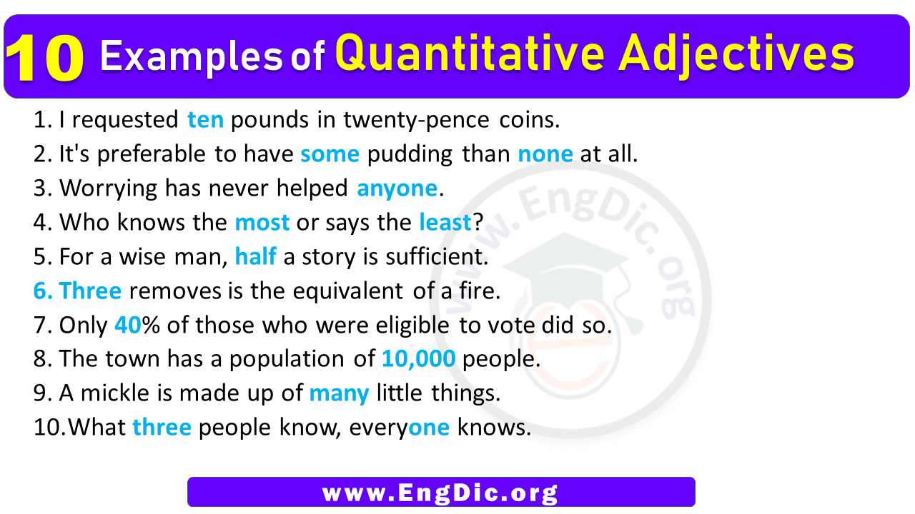 10 Examples of Quantitative Adjectives in Sentences