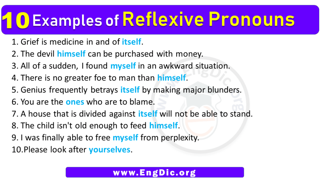 10 Examples of Reflexive Pronouns in Sentences - EngDic