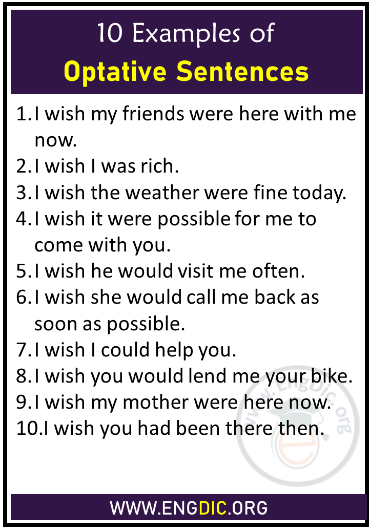 10 Examples Of Optative Sentences EngDic